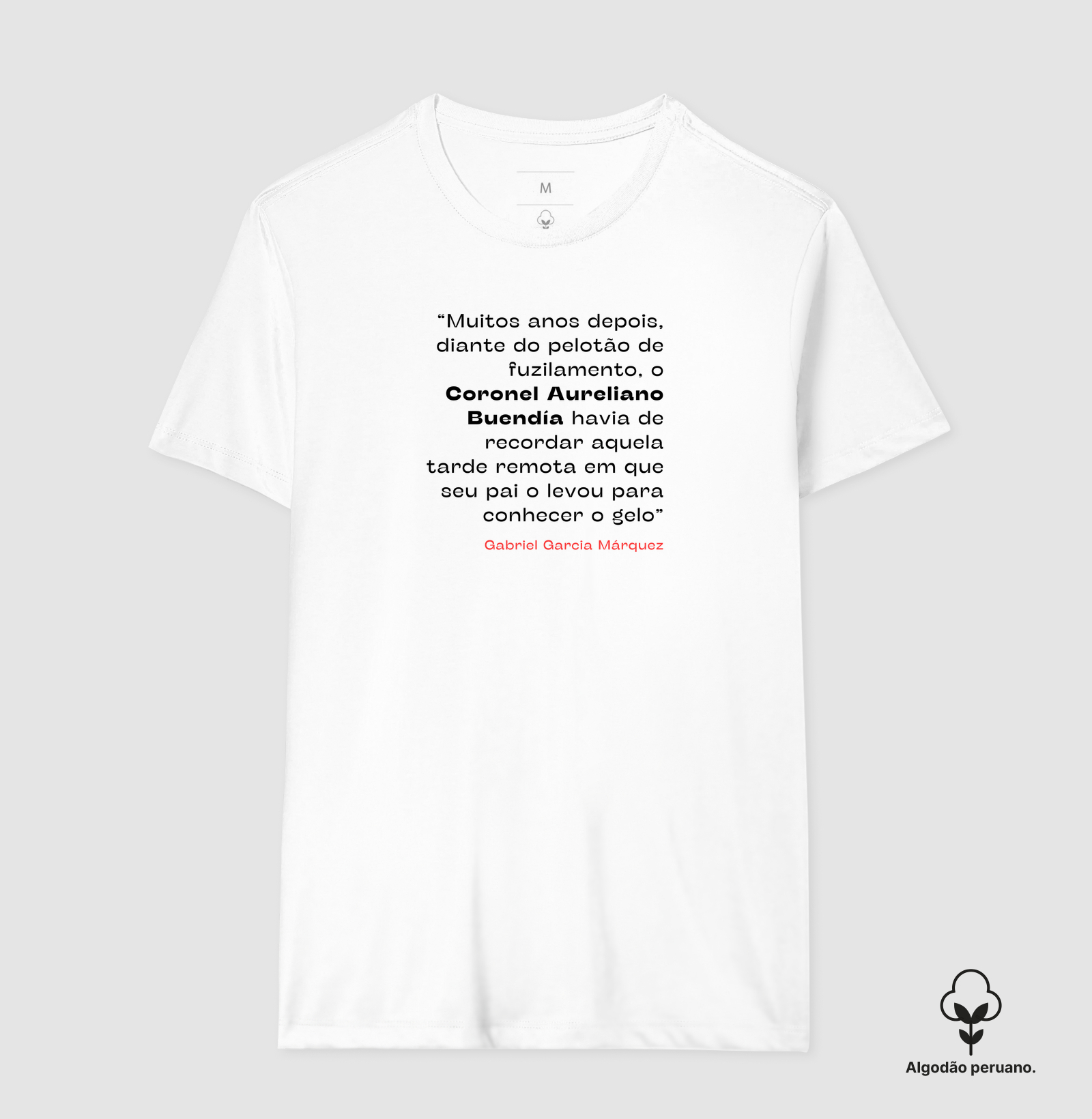 Camiseta Gabriel Garcia Márquez em Algodão Peruano