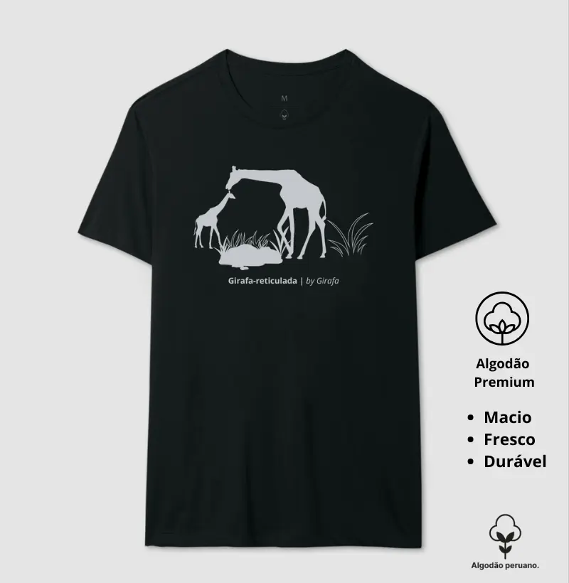 Camiseta Animalis Familia de Girafas 100% Algodão Peruano