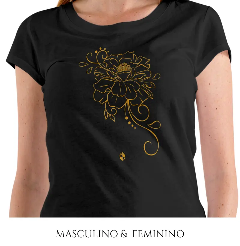 Camiseta Flores Em Arte Minimalista