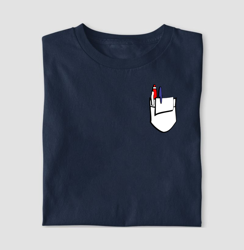 Camiseta Casual Bolso Fake 