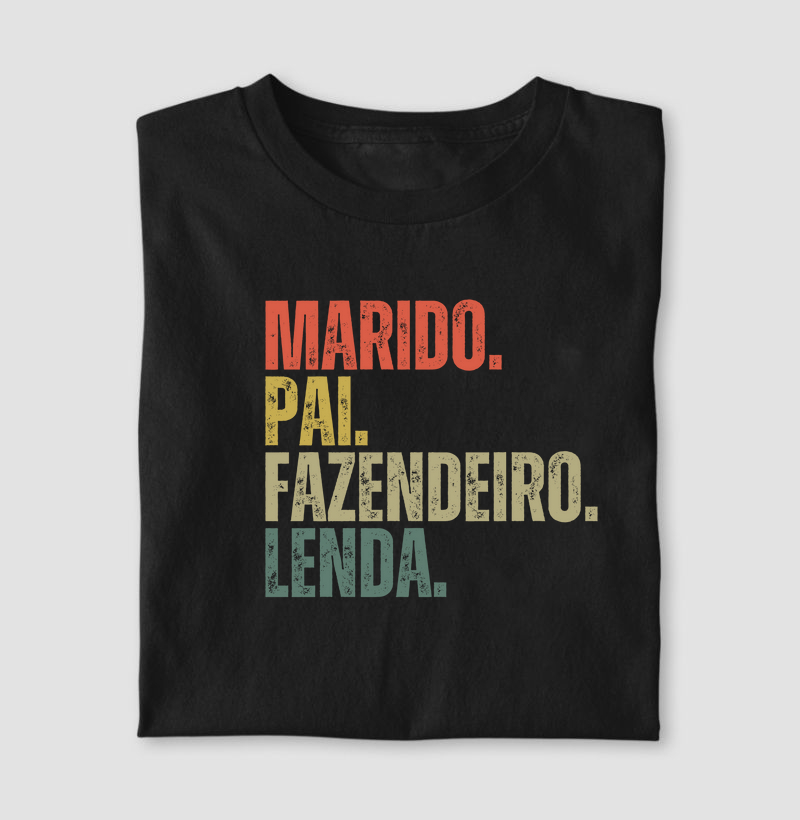Camiseta de dia dos Pais - Marido Pai Fazendeiro Lenda - Algodão 30.1