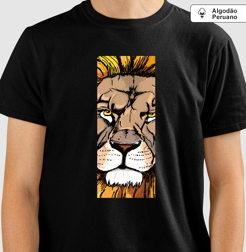 Camiseta Algodão Peruano Leão in Foco