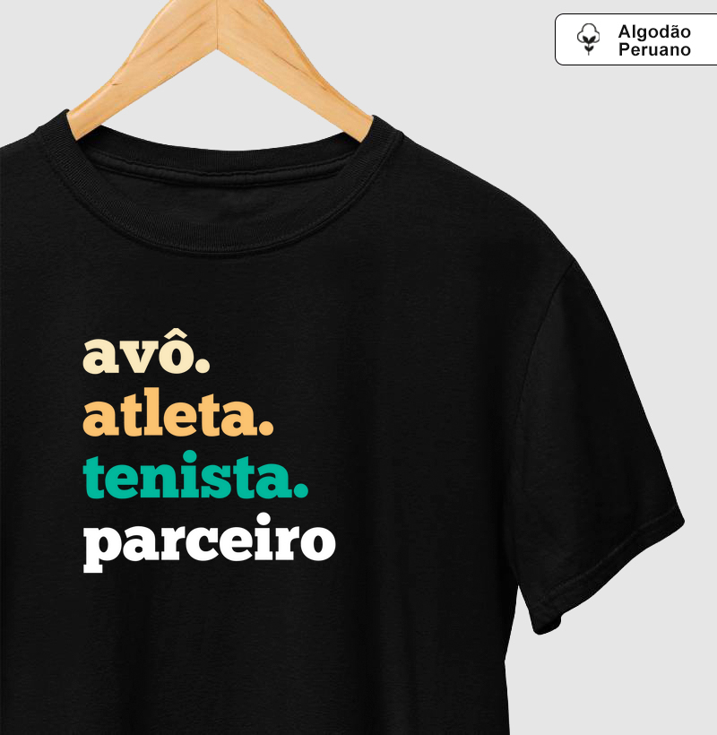 Avô, Atleta, Tenista, Parceiro - Algodão Premium