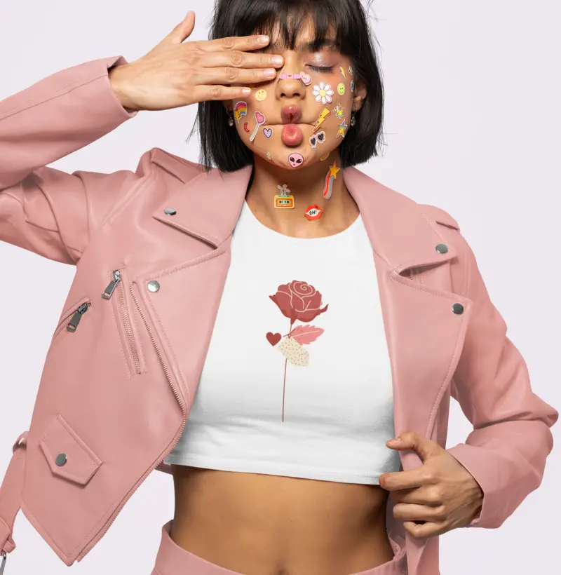 O que uma ROSA representa para você? |Cropped 100% algodão