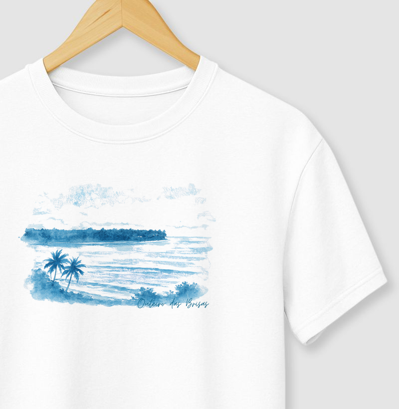 Camiseta Praia do Outeiro das Brisas Aquarela – Bahia