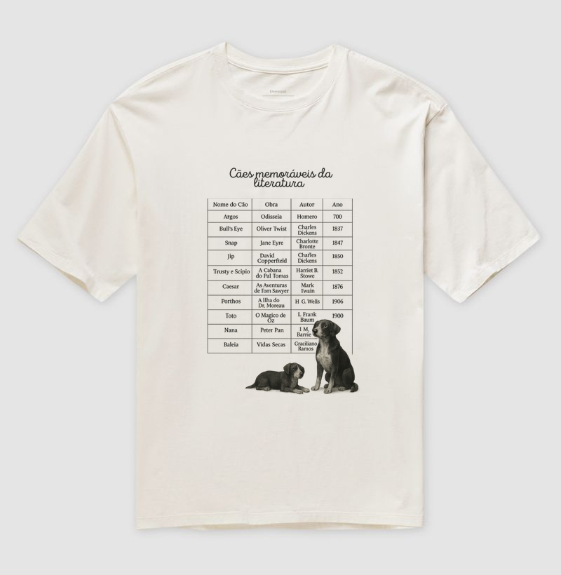 CÃES MEMORÁVEIS DA LITERATURA – CAMISETA AFETIVA