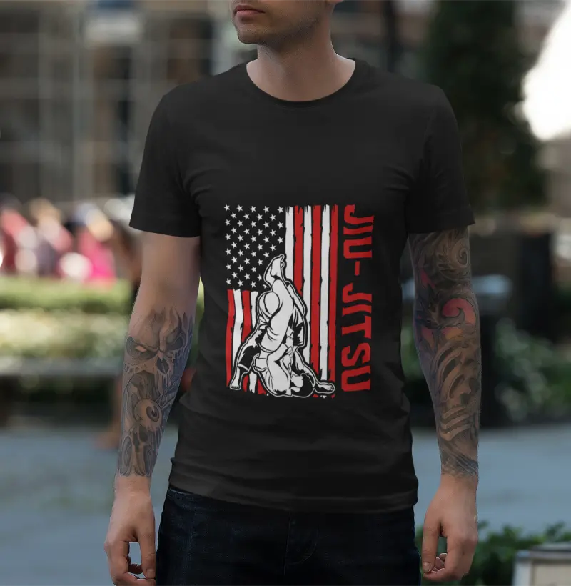 Camiseta Jiu jitsu USA - Qualidade Reserva
