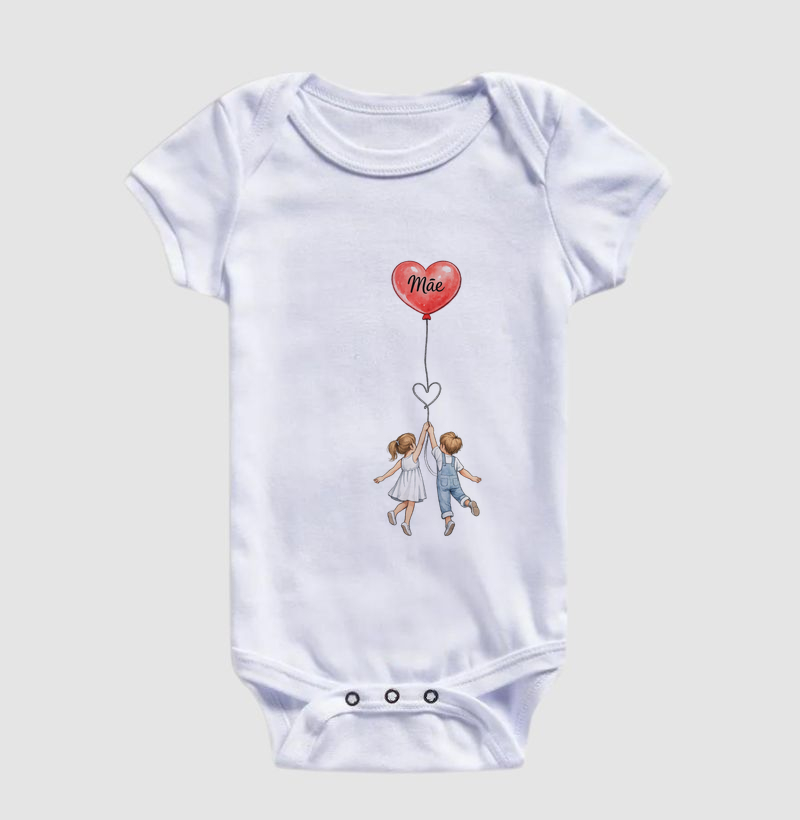 Coração de mãe em aquarela