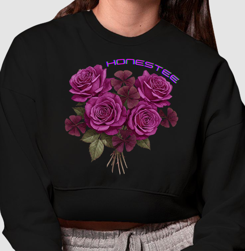 HONESTEE ROSA ROXA Moletom Cropped