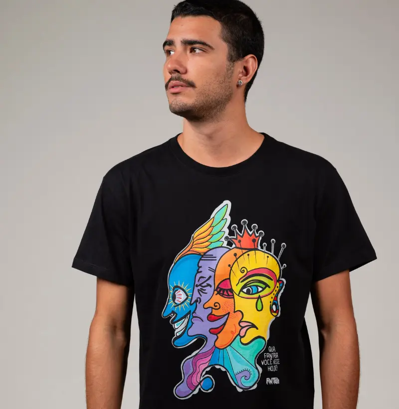 T-SHIRT "DIA" / MÁSCARAS - ESTAMPA GRANDE 