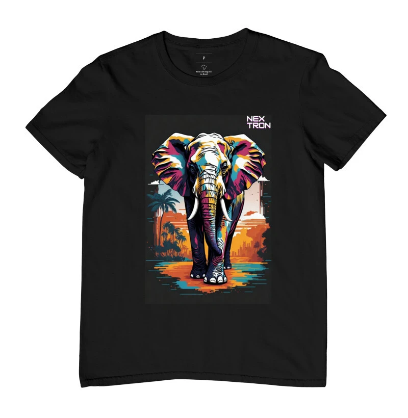 Retro Sunset Elephants