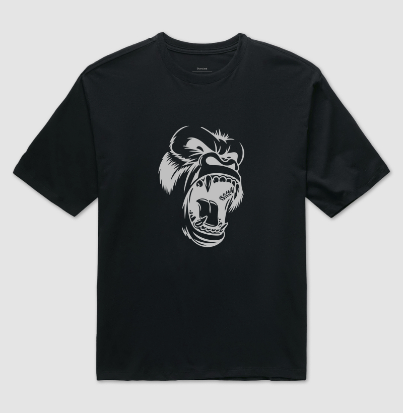 Camiseta Oversized Animalis Gorila 100% Algodão