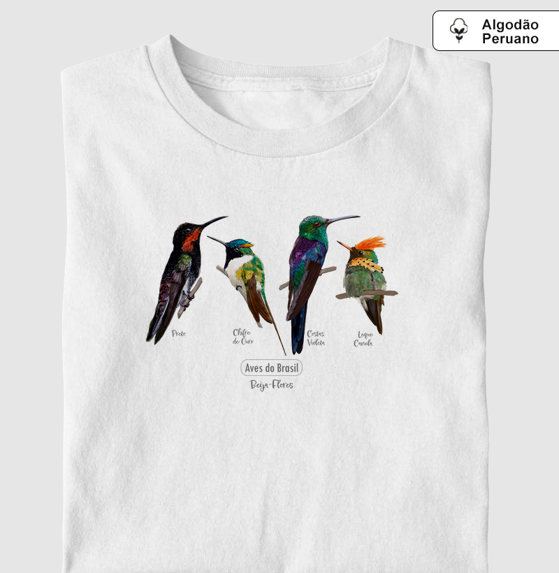 Aves do Brasil - Coletivo Beija-Flores - Algodão Peruano