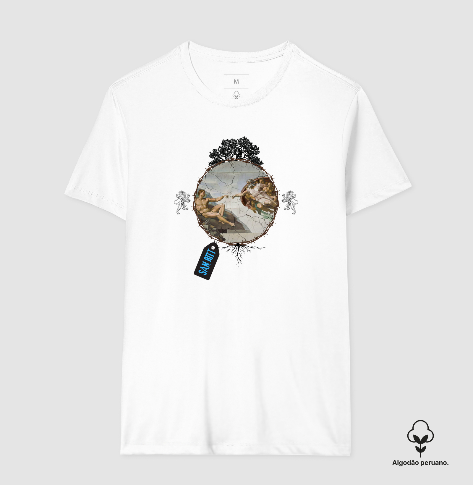 Camiseta Algodão Peruano S★R The Creation of Adam