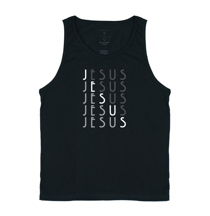 Estampa Jesus Diagonal Preta Masc.