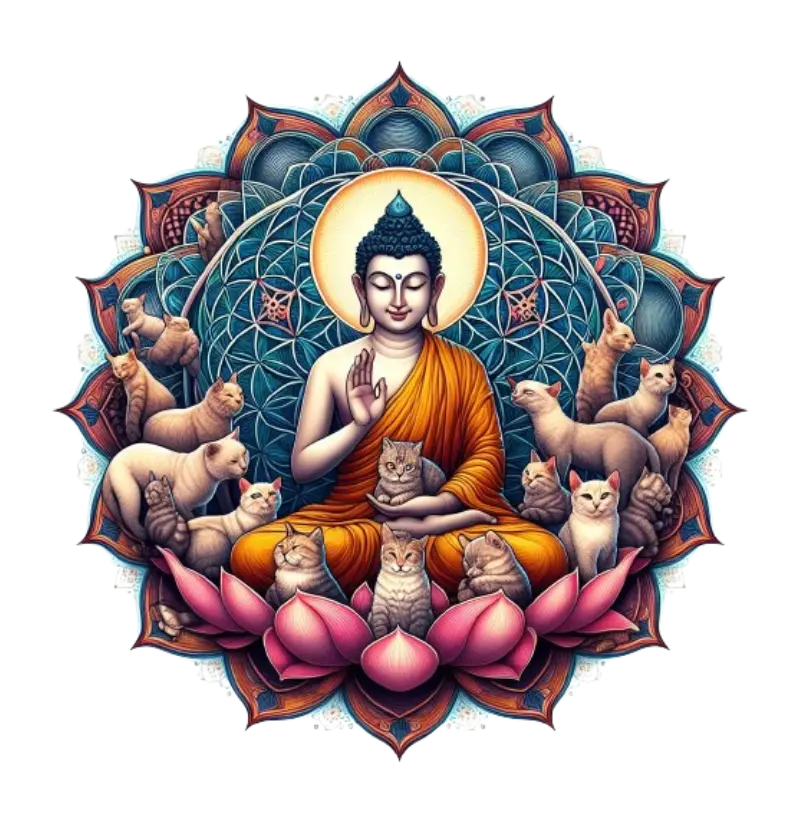 Buda com gatinhos
