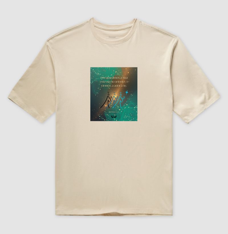 Camiseta Oversized de Natal Estrela do Oriente