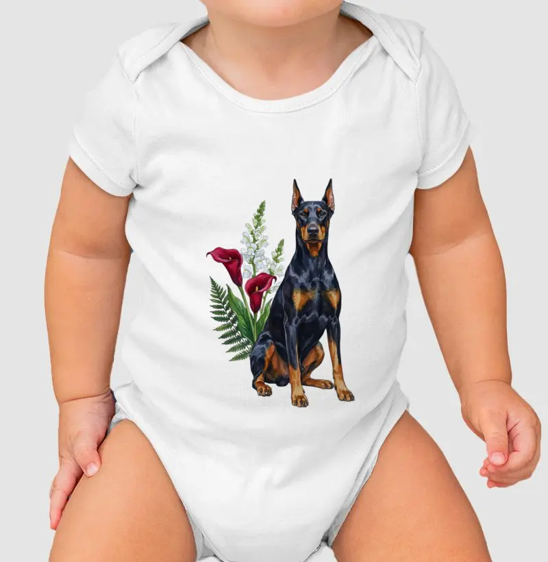 Doberman Floral Elegância
