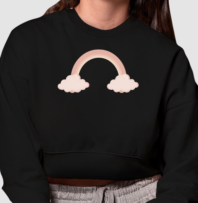 Cropped Moletom Arco-iris 