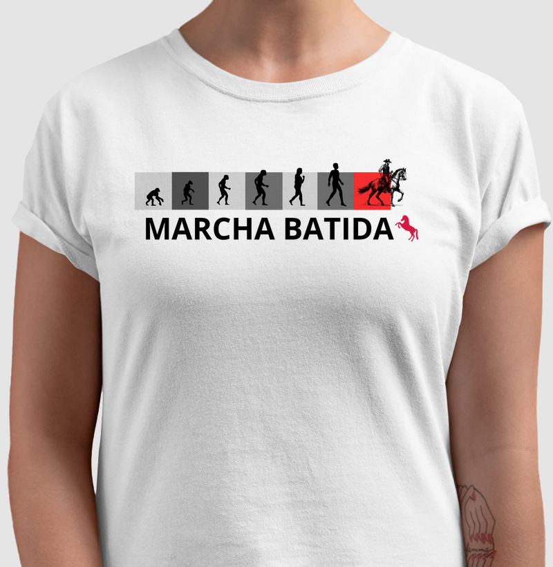 CAMISA EVOLUÇÃO HUMANA MARCHA BATIDA