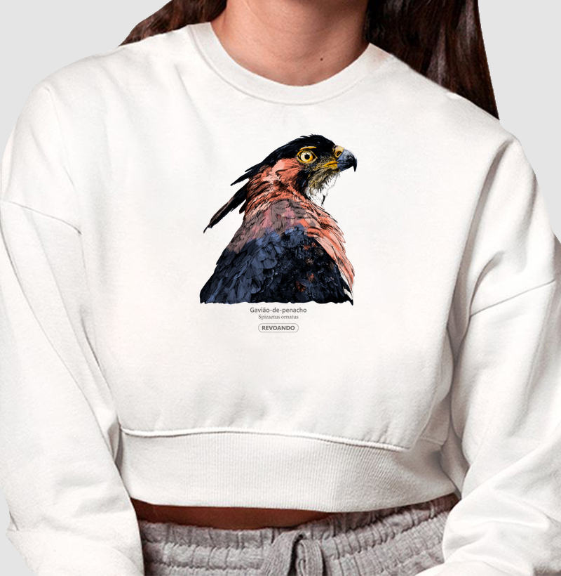 Rapinas Inky - Gavião-de-penacho - Moletom Cropped