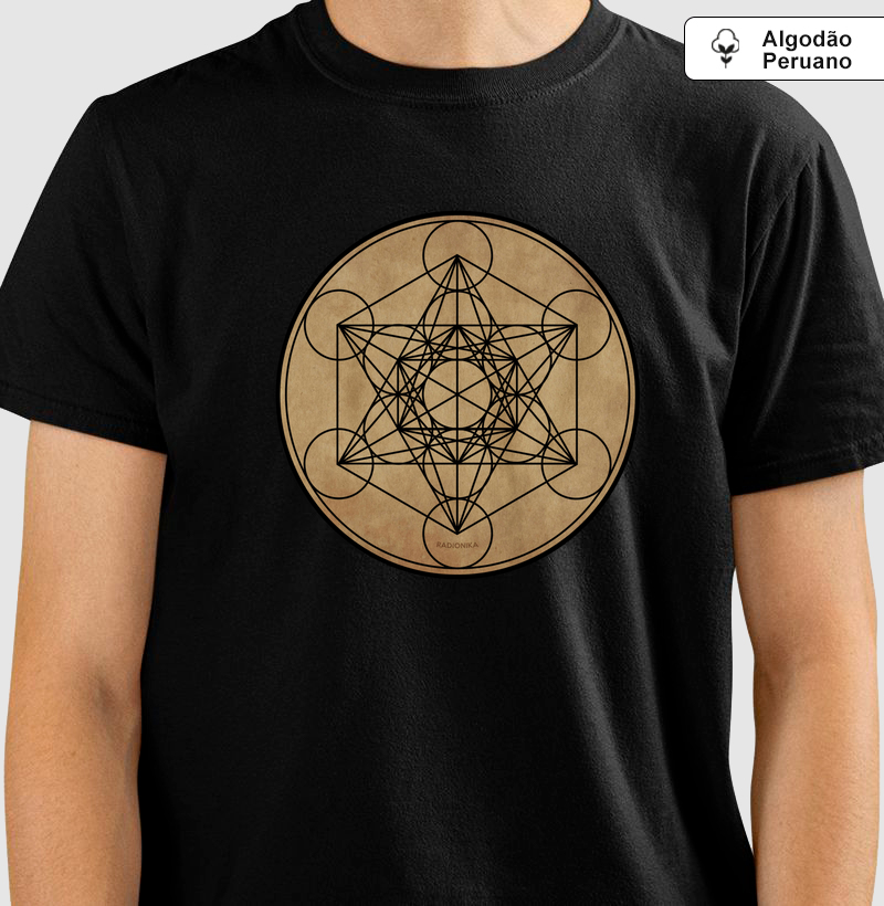 Camiseta Premium Cubo de Metatron – Expansão de Consciência – Algodão Peruano Unissex