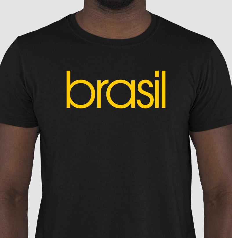 Camiseta Masculina Brasil Estampa Amarela