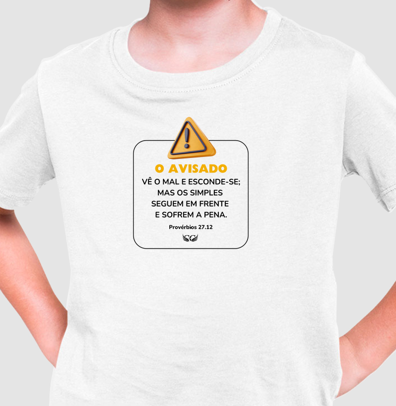 Camiseta Infantil Personalizada O Prudente vê o mal e esconde-se