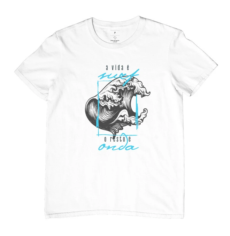 Camiseta  a vida é surf o resto é onda