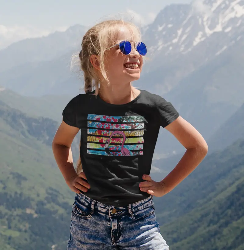 Camiseta Infantil O flamingo rosa by Bernardo Yori