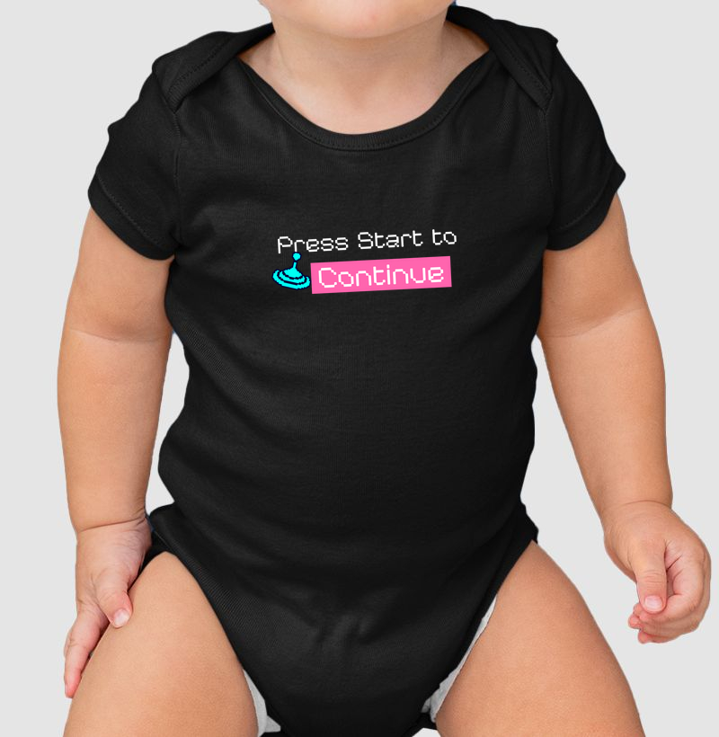 Body Infantil “Press Start to Continue"