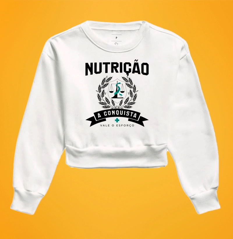 Moletom Cropped Nutrição conquista