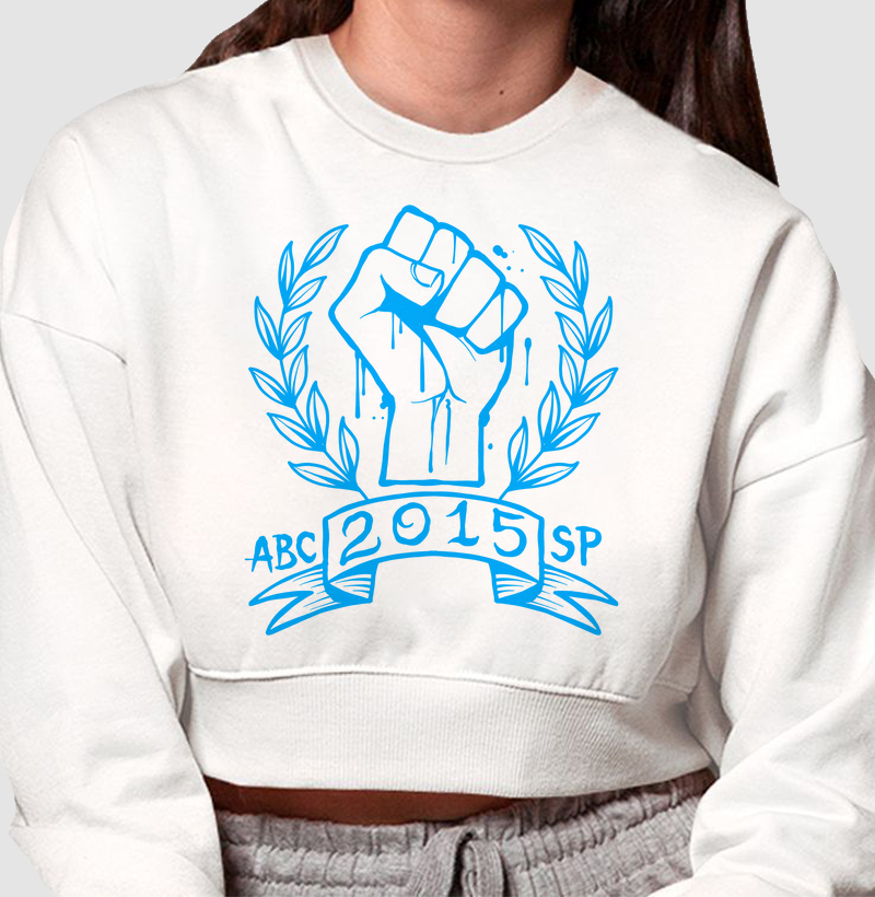 Cropped Moletom Punho Azul