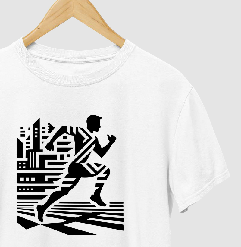 Camiseta Art Deco para Corredores | Estilo Urbano e Elegante | Moda Esportiva VP