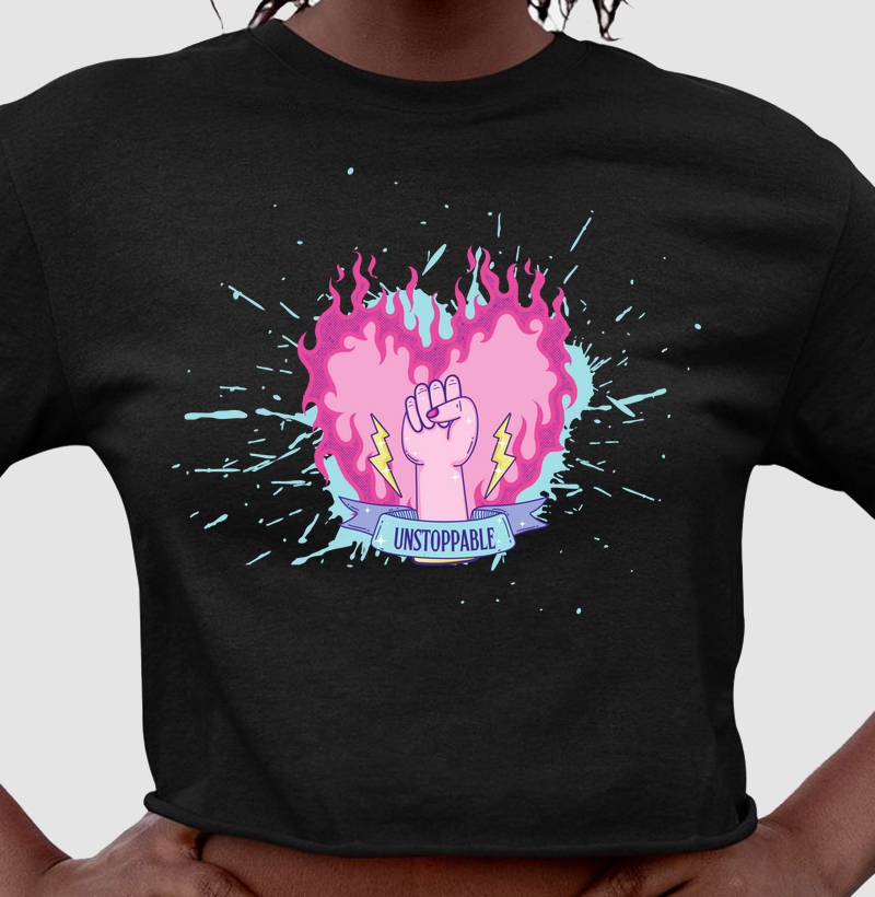 Camiseta cropped Unstoppable