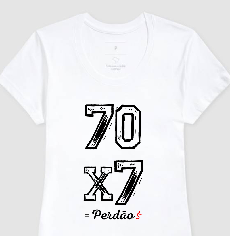 Camiseta Feminina Perdão 70x7