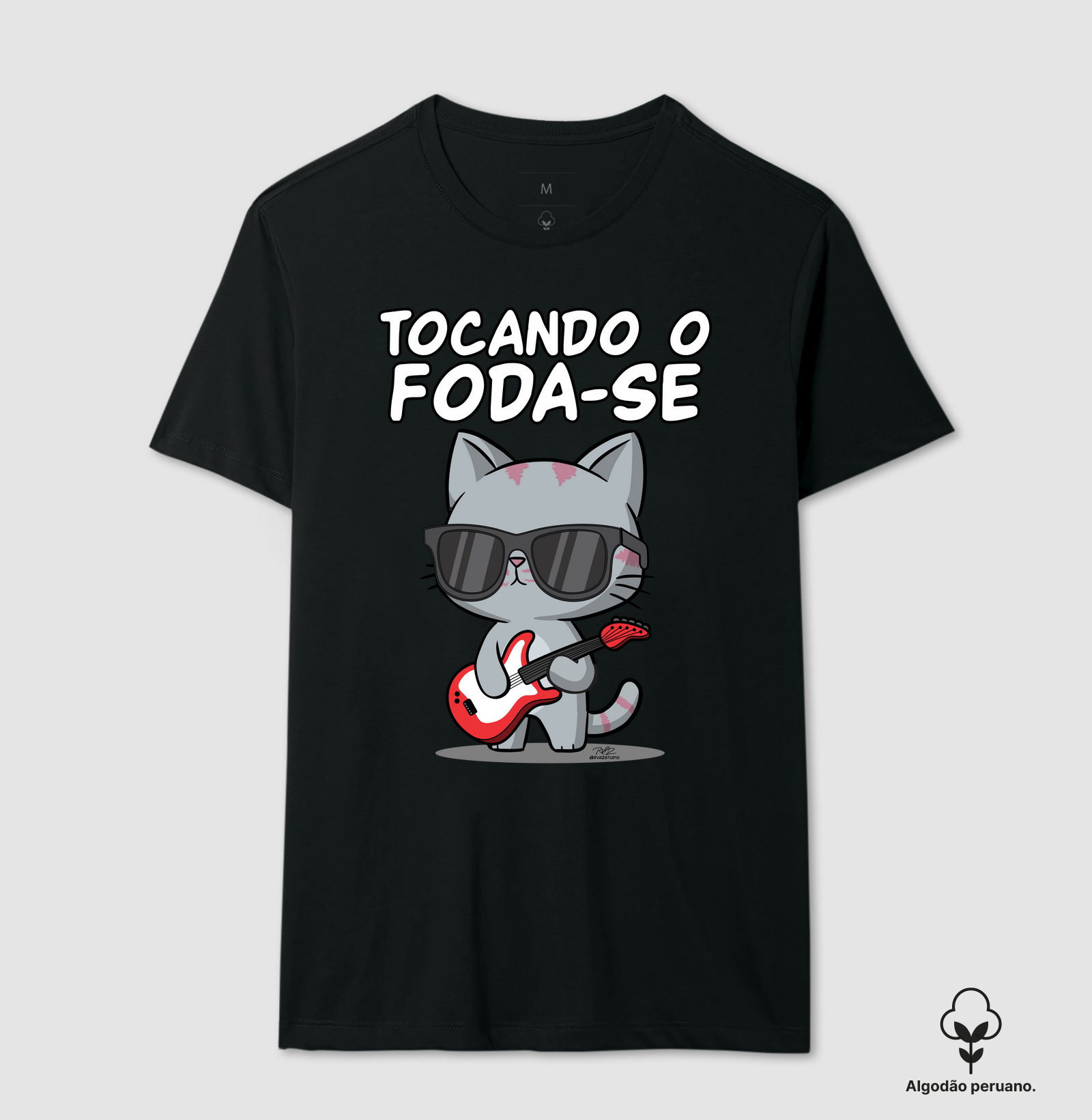 Camiseta Gato Sincero Tocando