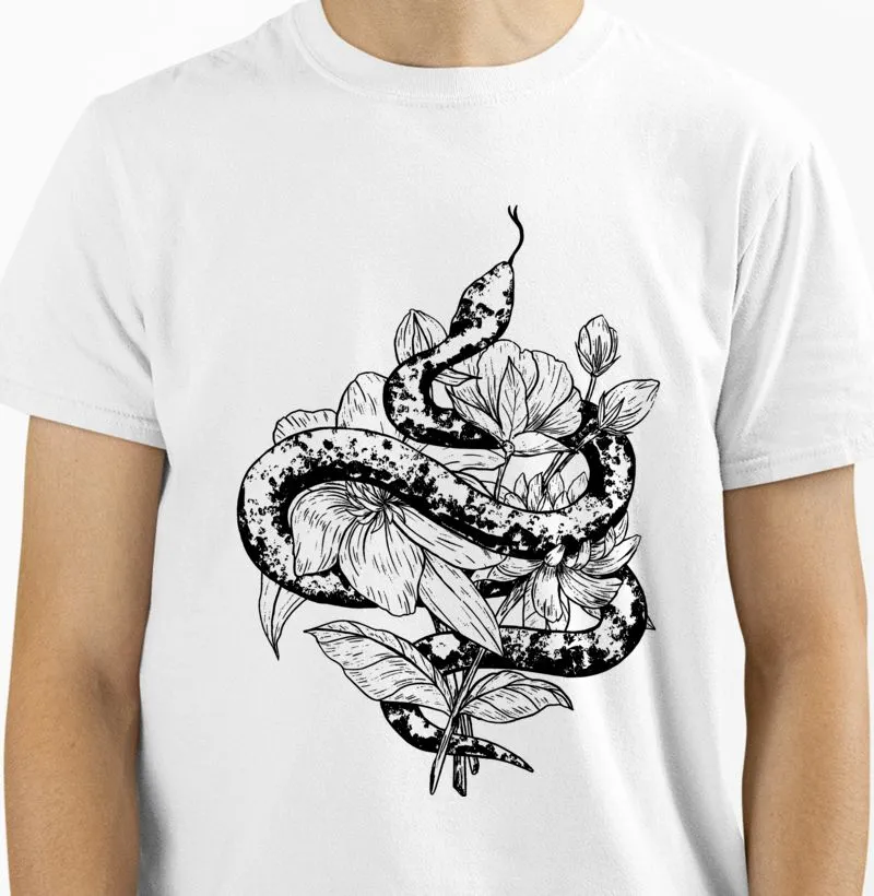 Cobra em flores ink
