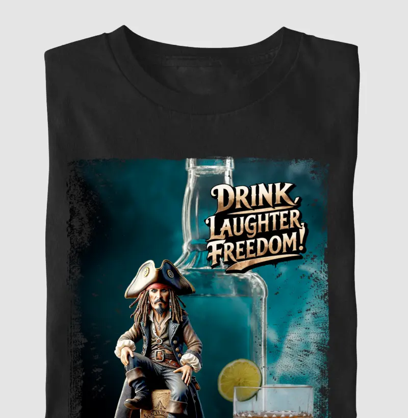 Camiseta Bebida, risada e liberdade