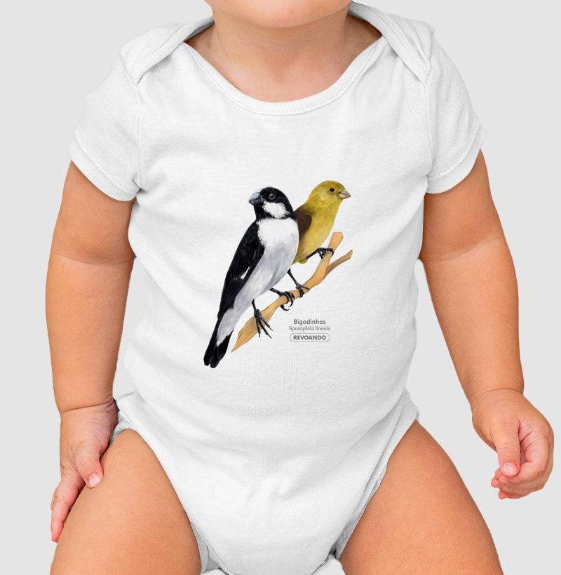 Aves do Brasil - Casal de Bigodinhos - Body Infantil