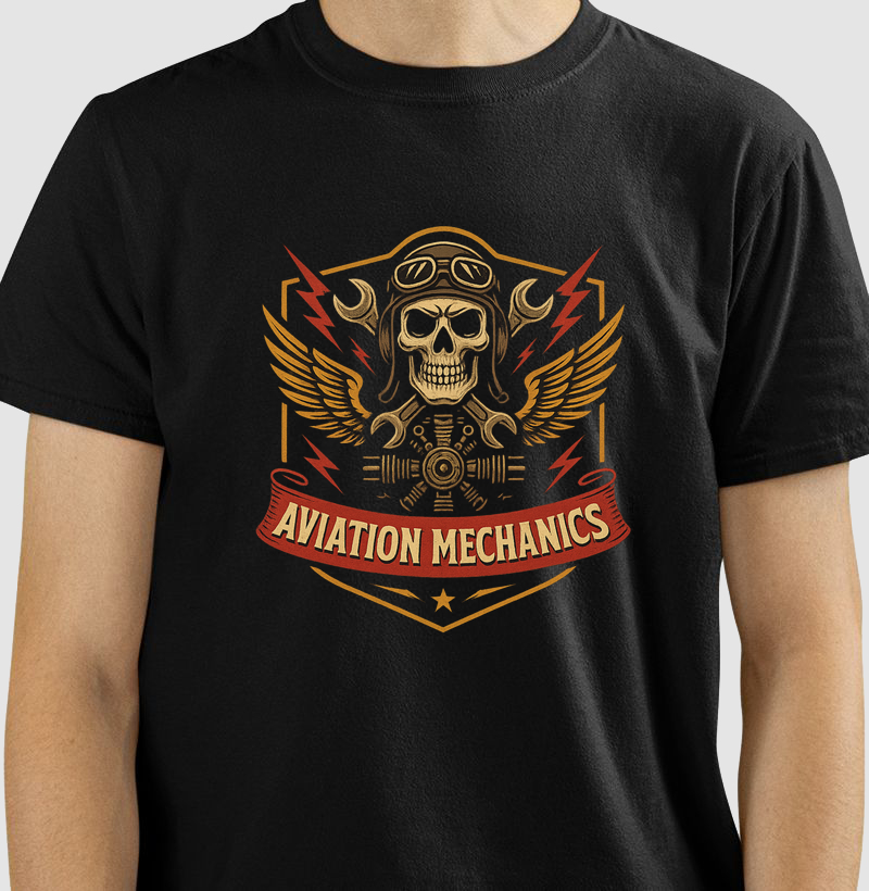 Camiseta Aviação Aviation Mechanics - Apaixonados por Aviação e Manutenção de Aeronaves