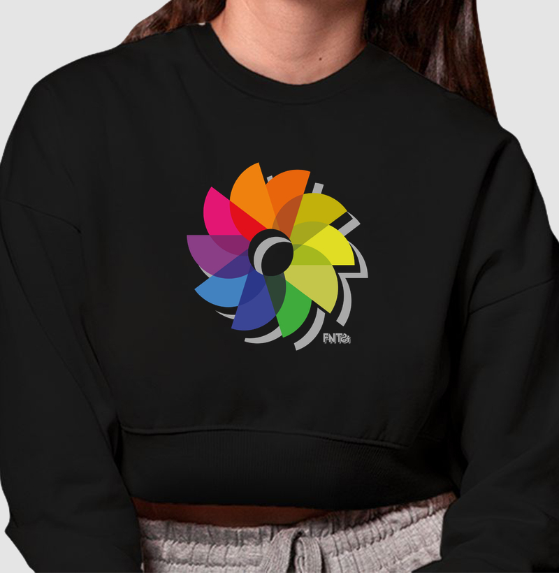 MOLETOM CROPPED "DIA" / FLOR DO SOL 2