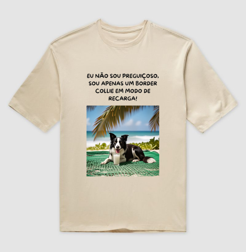 Border collie em modo recarga