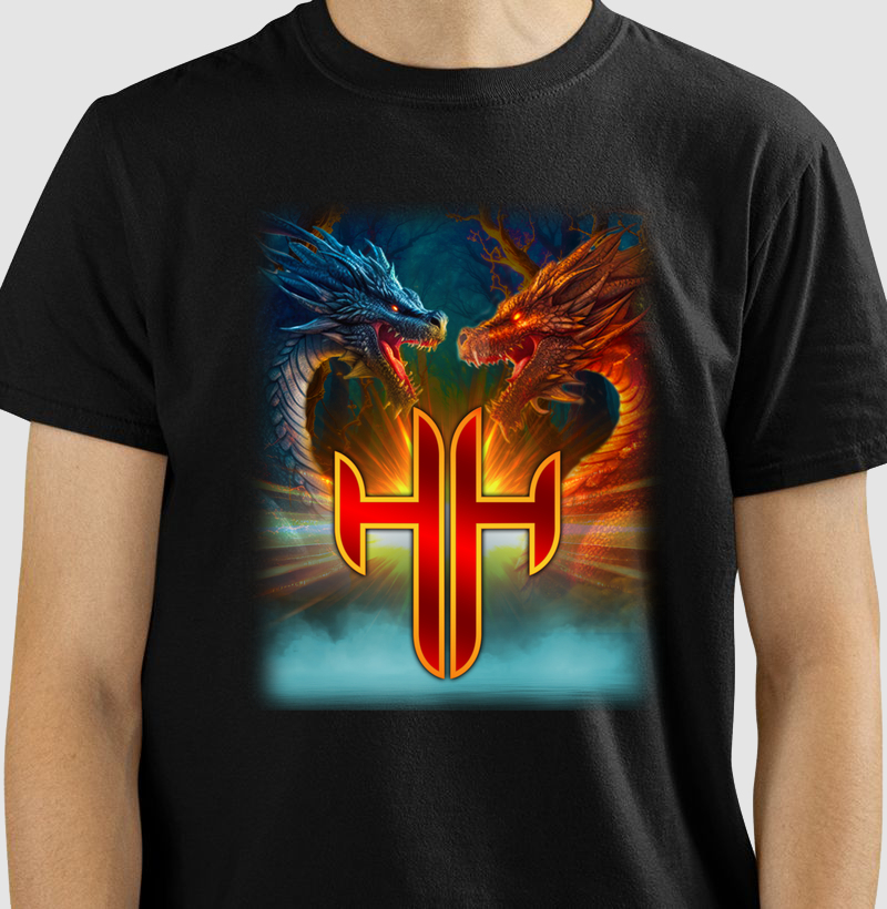 CAMISETA COM ESTAMPA HH DRAGONS