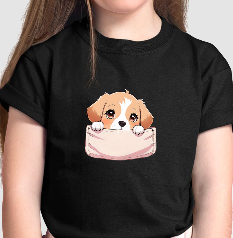 Camiseta Infantil Cachorrinho Curioso