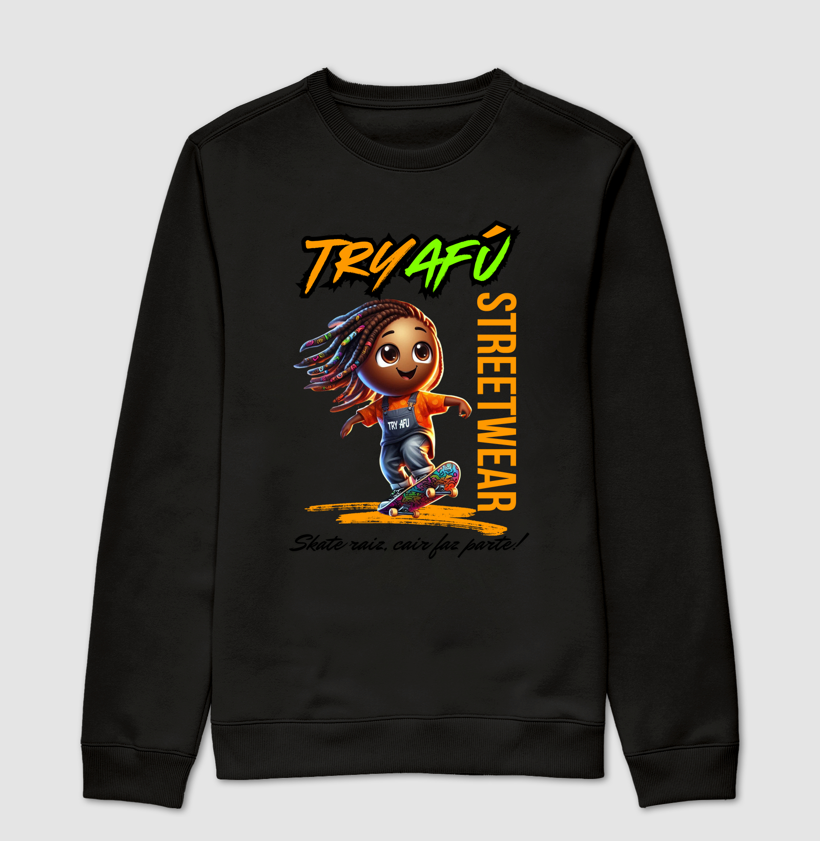 🔥🛹 SUÉTER MOLETOM CARECA TRY AFÚ – O VERDADEIRO STREETWEAR PARA QUEM VIVE O SKATE! 🛹💥