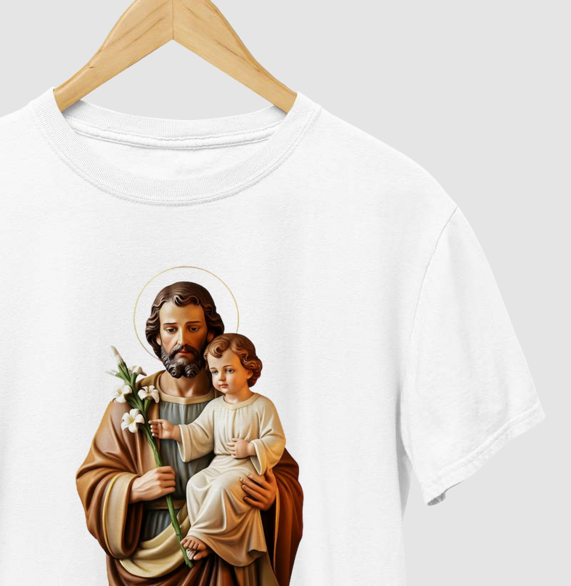Camiseta São José com o menino Jesus 