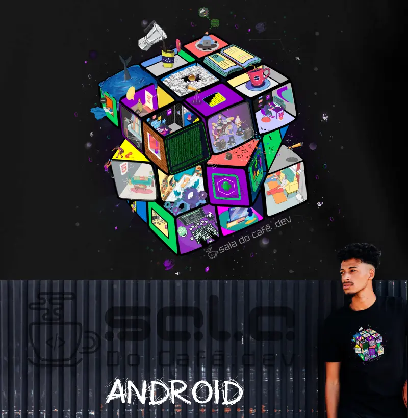 Camiseta Cubo Programador Android
