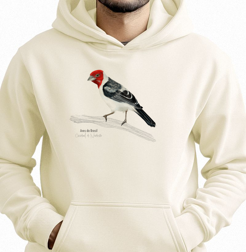 Aves do Brasil II - Cardeal do Nordeste - Moletom Hoodie