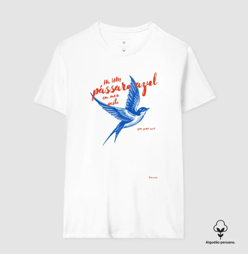 Camiseta Algodão Peruano PÁSSARO AZUL 2 Matutaremos